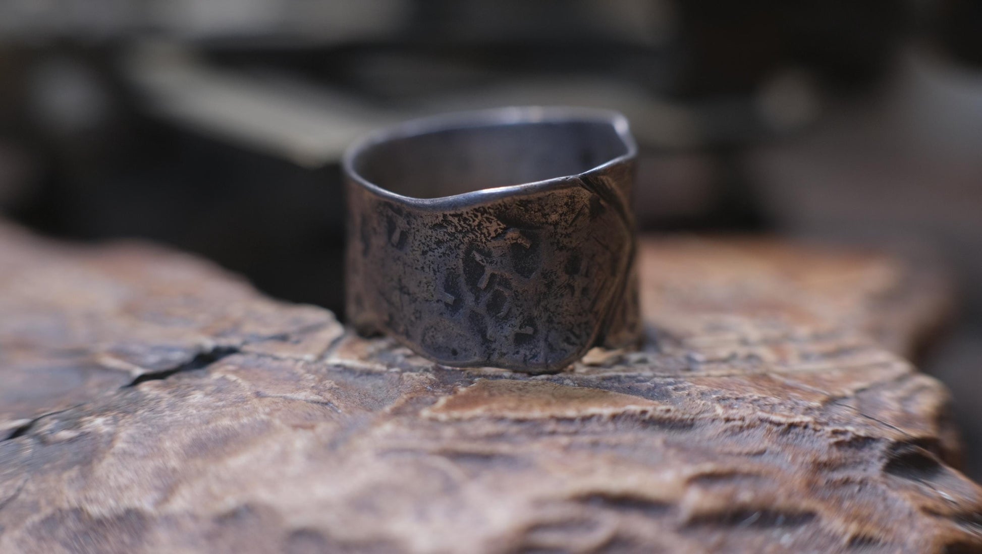 Rugged Pirate Hand crafted wide banded sterling silver ring Size 9.5