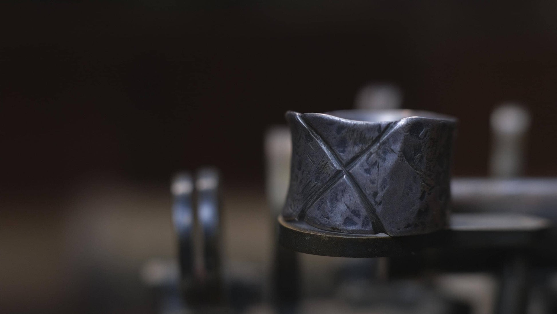 Rugged Pirate Hand crafted wide banded sterling silver ring Size 9.5