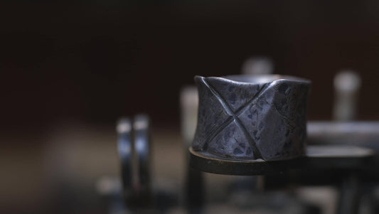 Rugged Pirate Hand crafted wide banded sterling silver ring Size 9.5