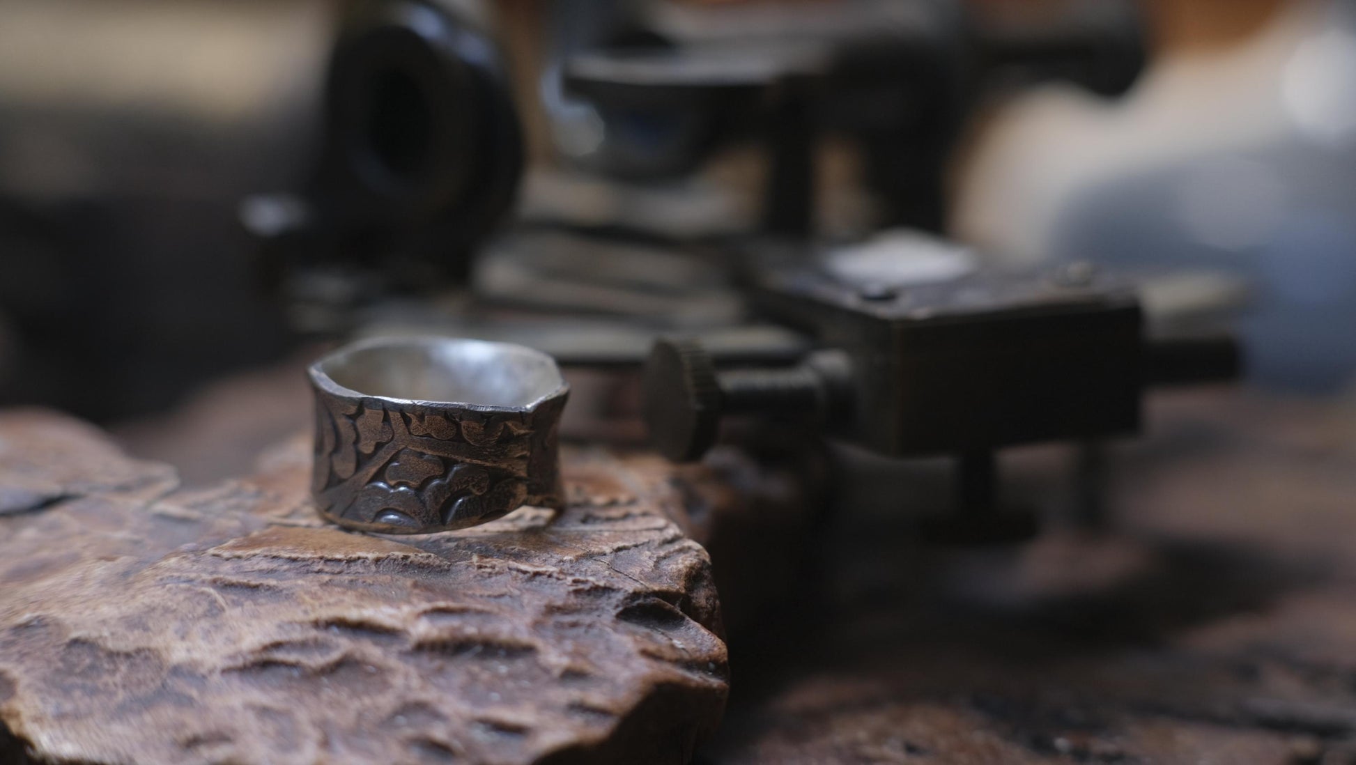 Rugged Treasures Pirate Inspired Sterling Silver Wide Banded Ring Size 7