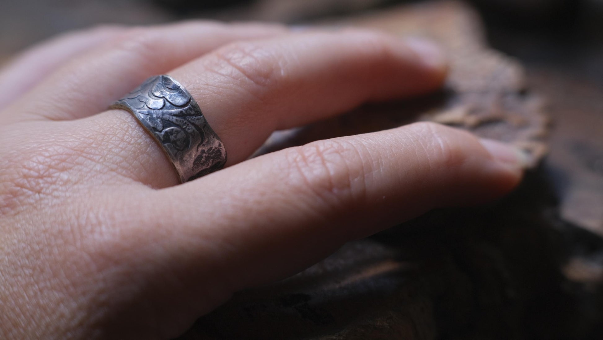 Victorian Pirate Era Inspired Oxidised Sterling Silver Ring SIze 9