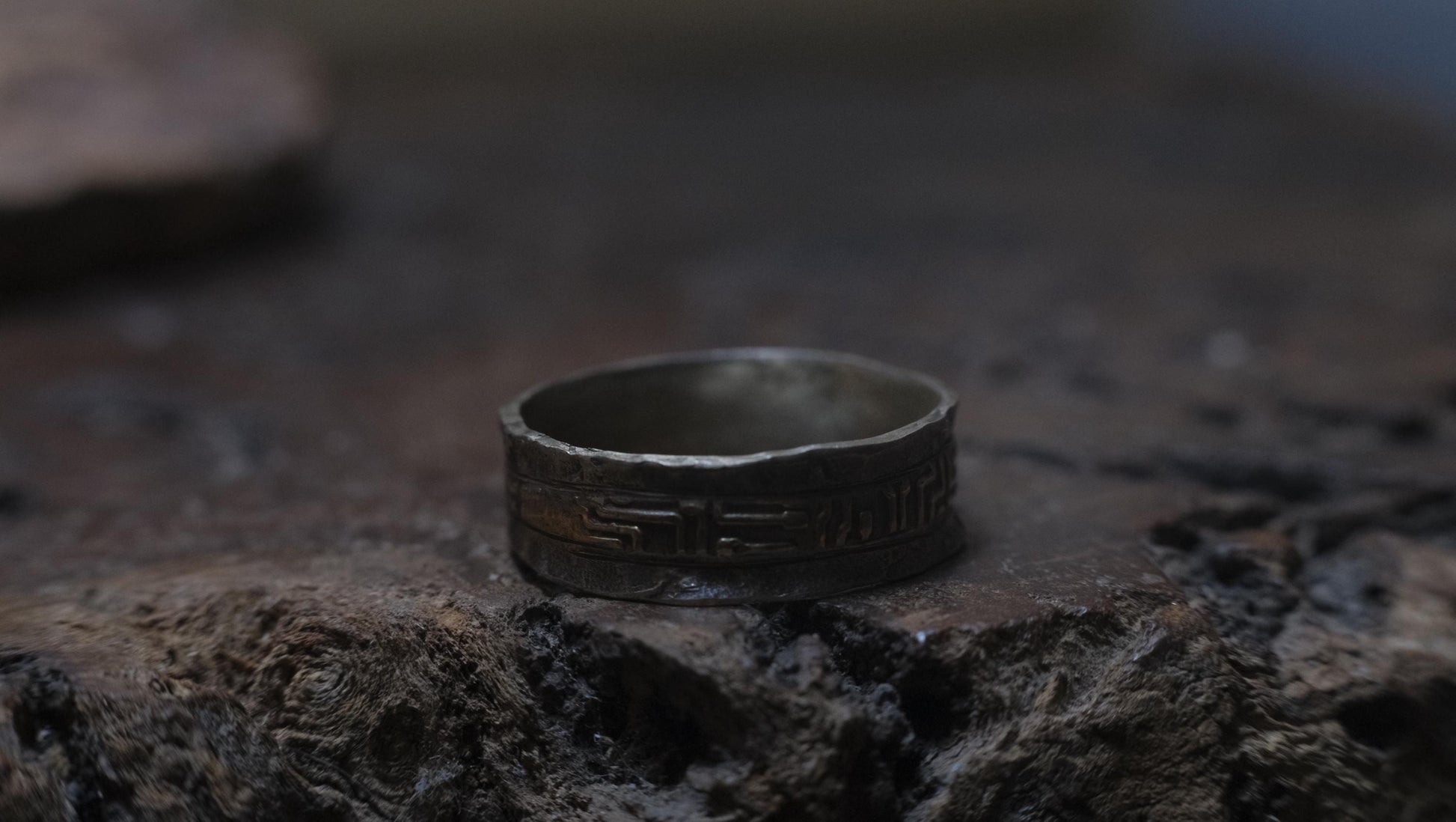 OOAK Galactic Sterling Silver and 9ct Gold Ring with Size 11