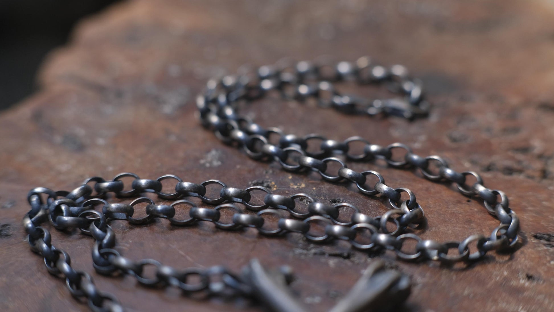 Chunky Silver Crossbones Pendant on heavy silver chain