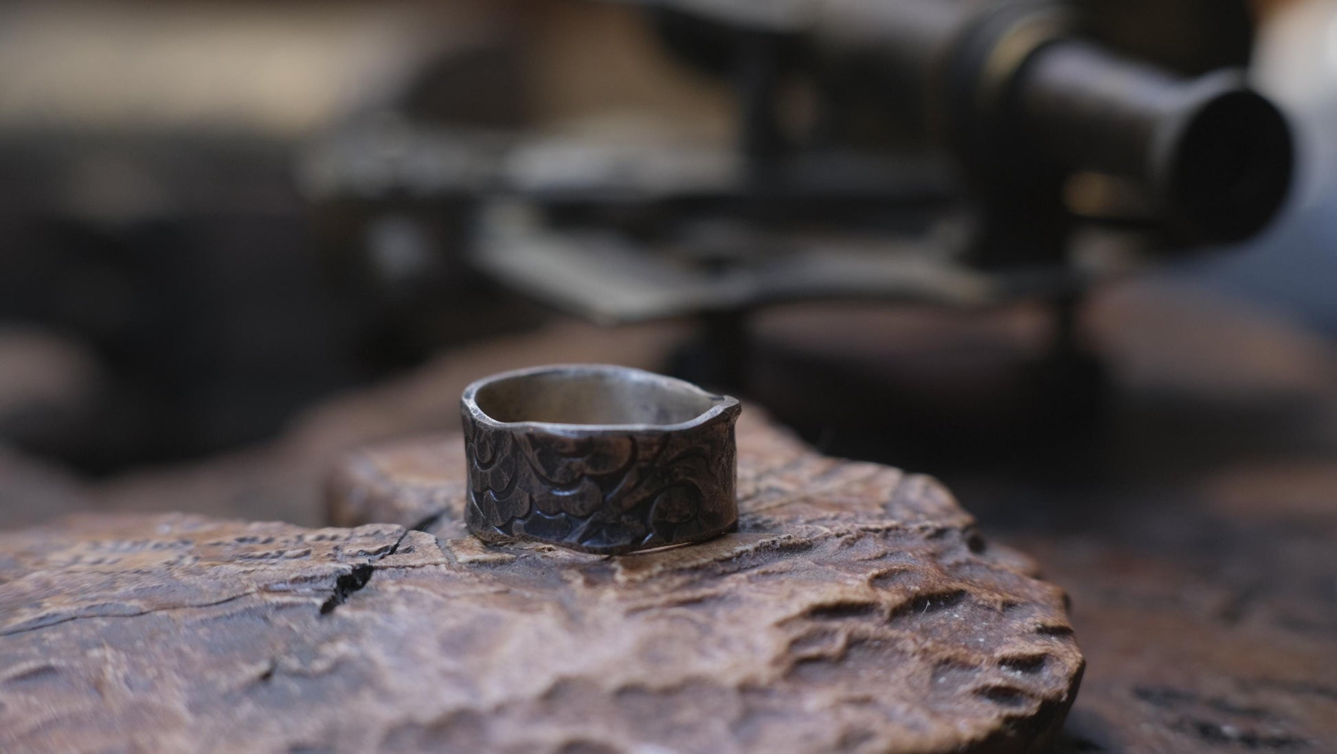 Victorian Pirate Era Inspired Oxidised Sterling Silver Ring SIze 9