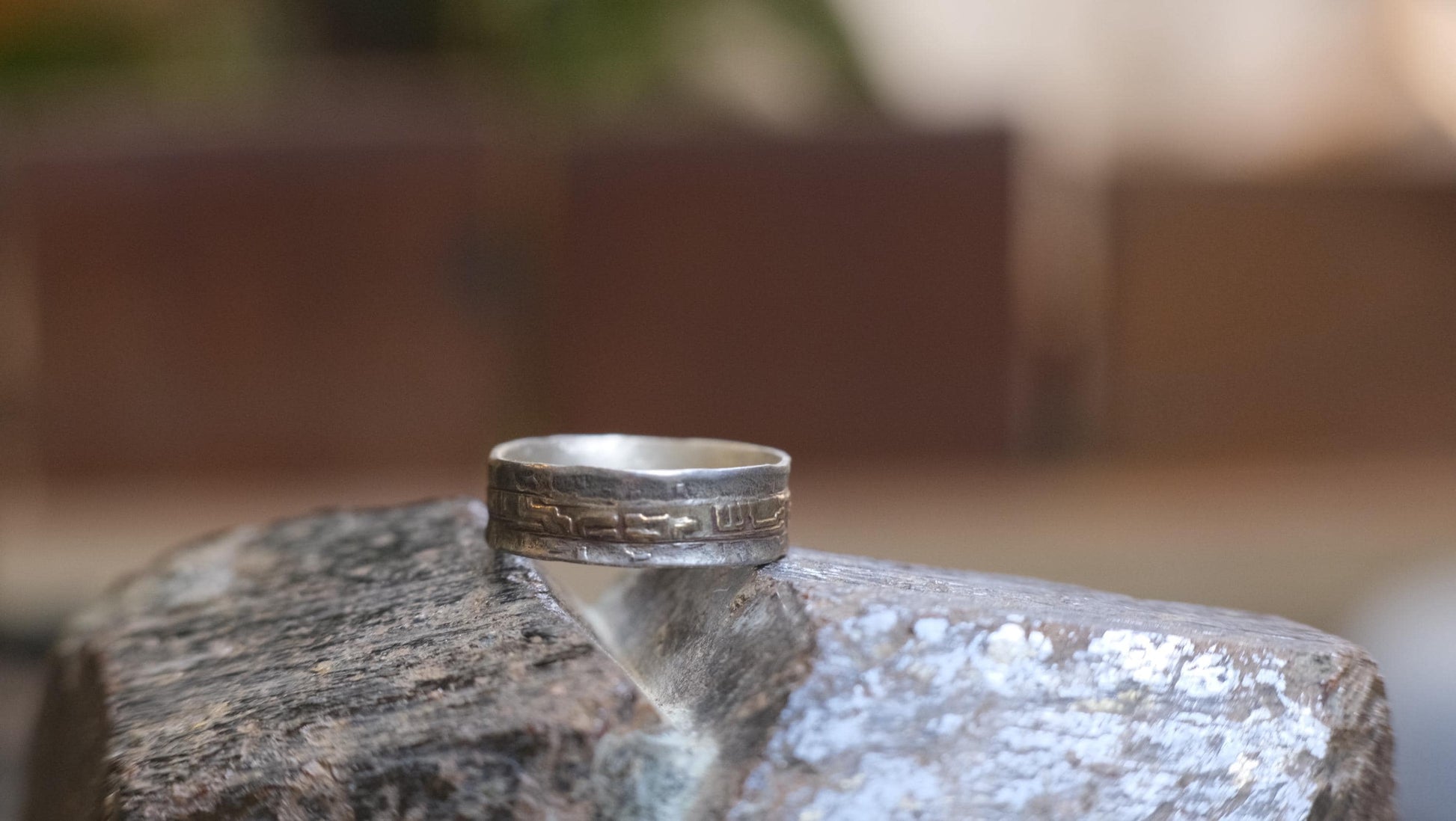 OOAK Galactic Sterling Silver and 9ct Gold Ring with Size 11