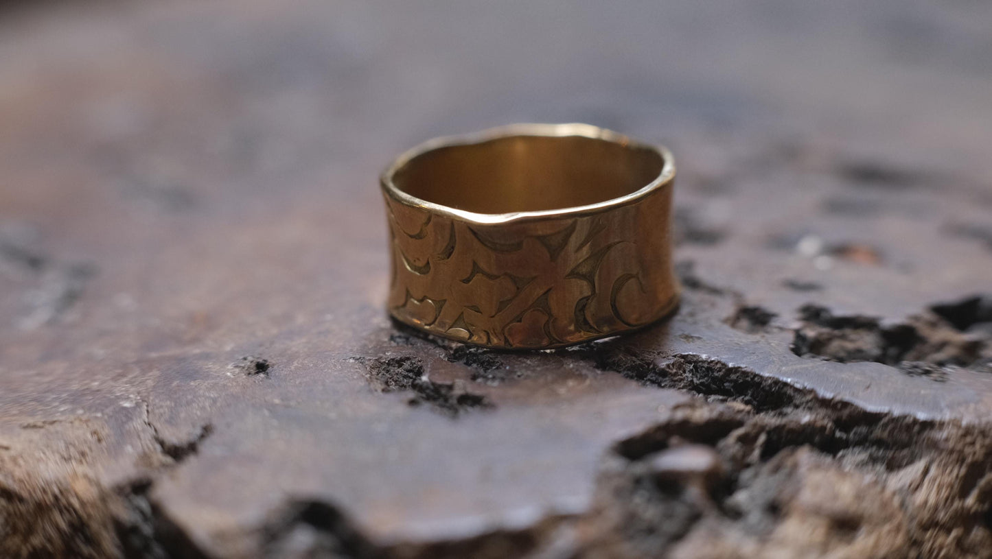 Arabesque Victorian Era Pirate Inspired Solid Yellow Gold 9ct Custom Made to Size