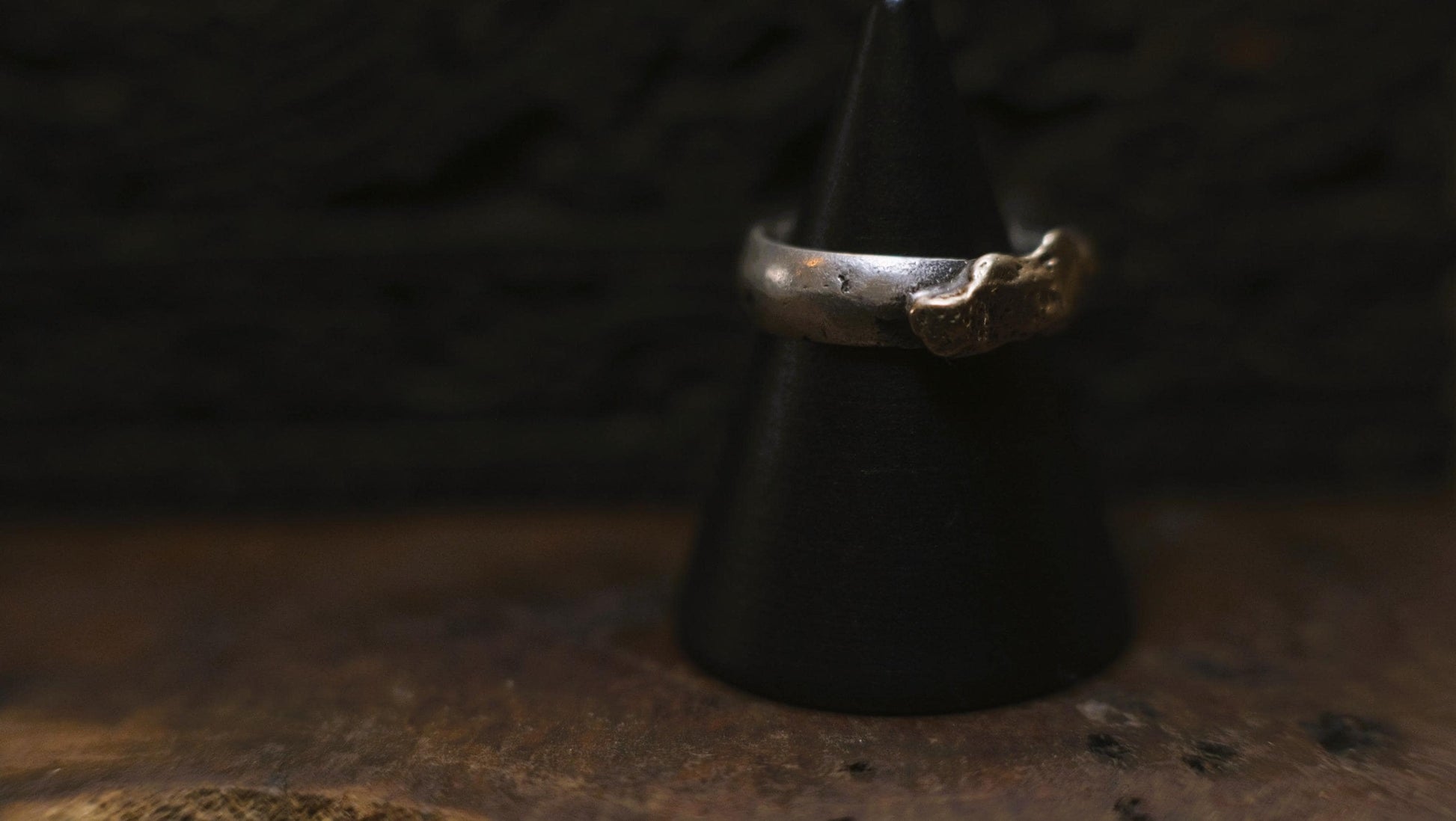 Handcrafted Sterling Silver Ring with Molten Gold Overlay US Size 10