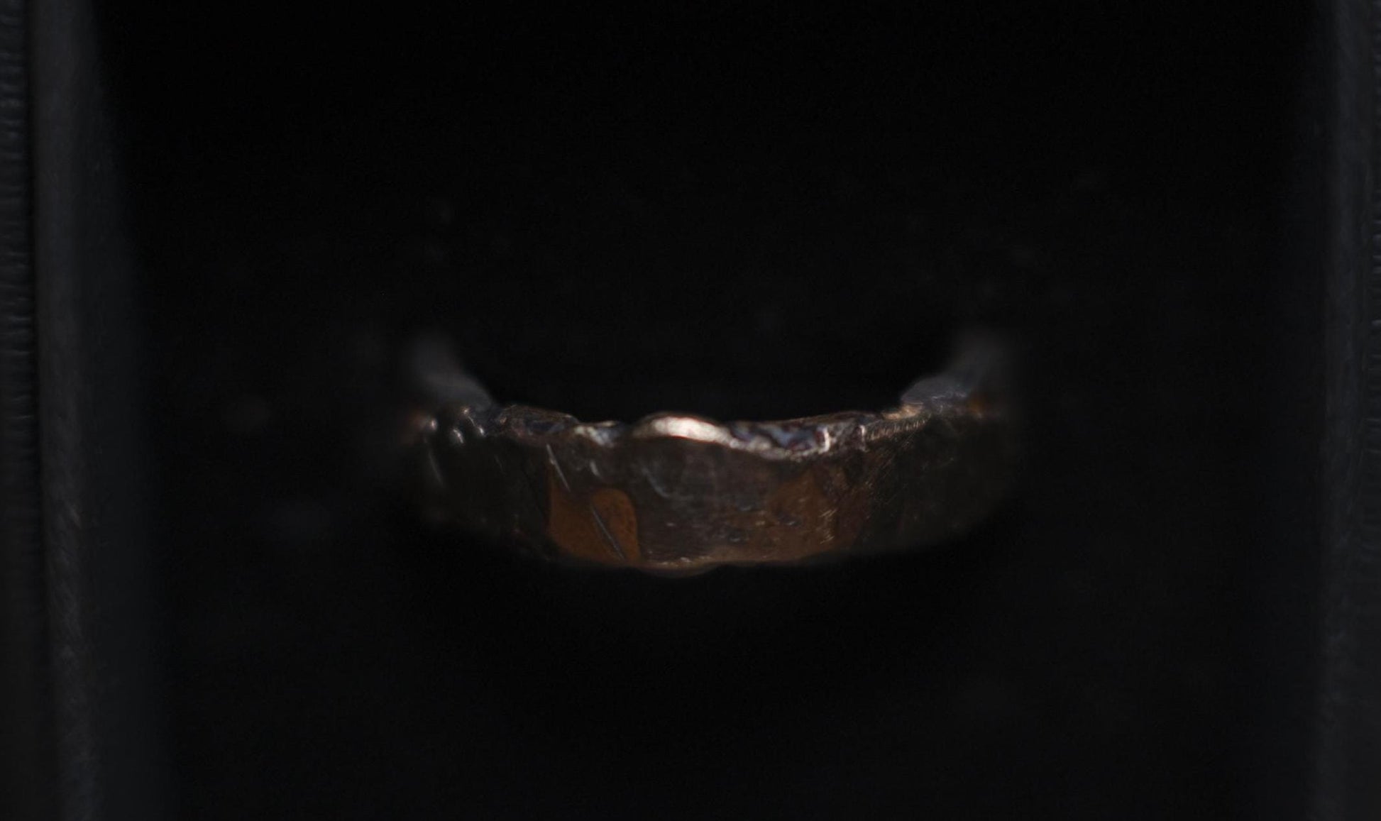 Unique Molten Textured 9ct Gold and Sterling SIlver Ring US Size 8.25