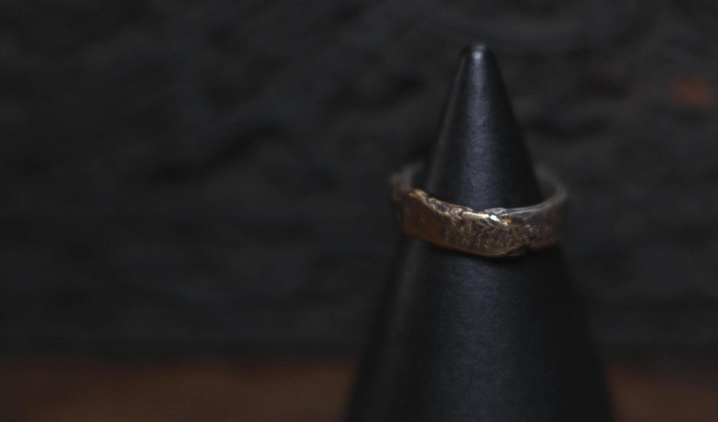 Unique Molten Textured 9ct Gold and Sterling SIlver Ring US Size 8.25