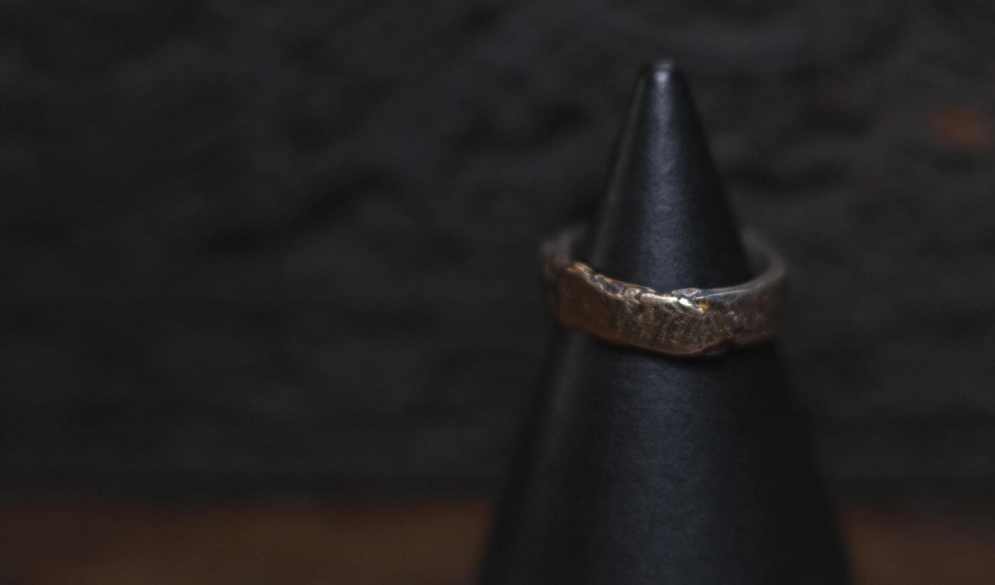 Unique Molten Textured 9ct Gold and Sterling SIlver Ring US Size 8.25
