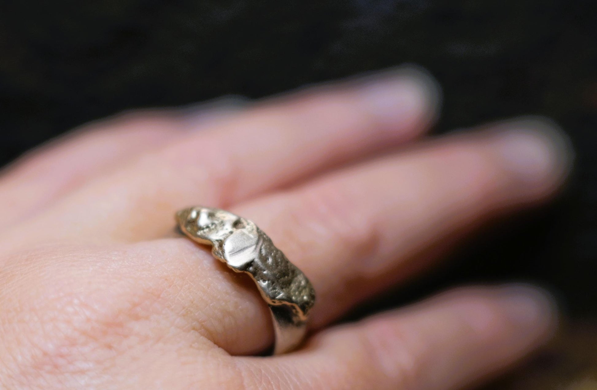Handcrafted Sterling Silver Ring with Molten Gold Overlay US Size 10