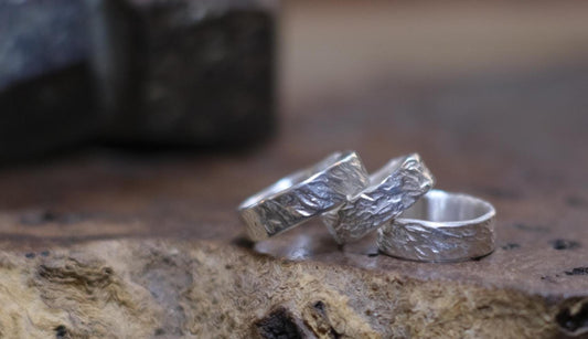Tree Inspired Sterling Silver Wide Banded RIng Custom Order Made to Size