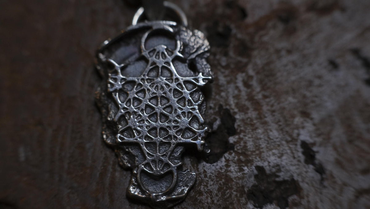 Handmade Sterling Silver Metatron's cube Pendant - Sacred Geometry Jewelry - Oxidised FInish