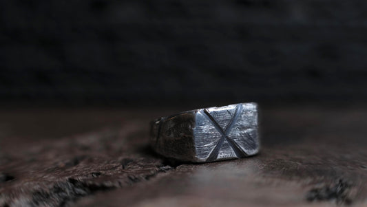 Hand Crafted Sterling Silver Pirate Inspired Signet Ring US Size 9