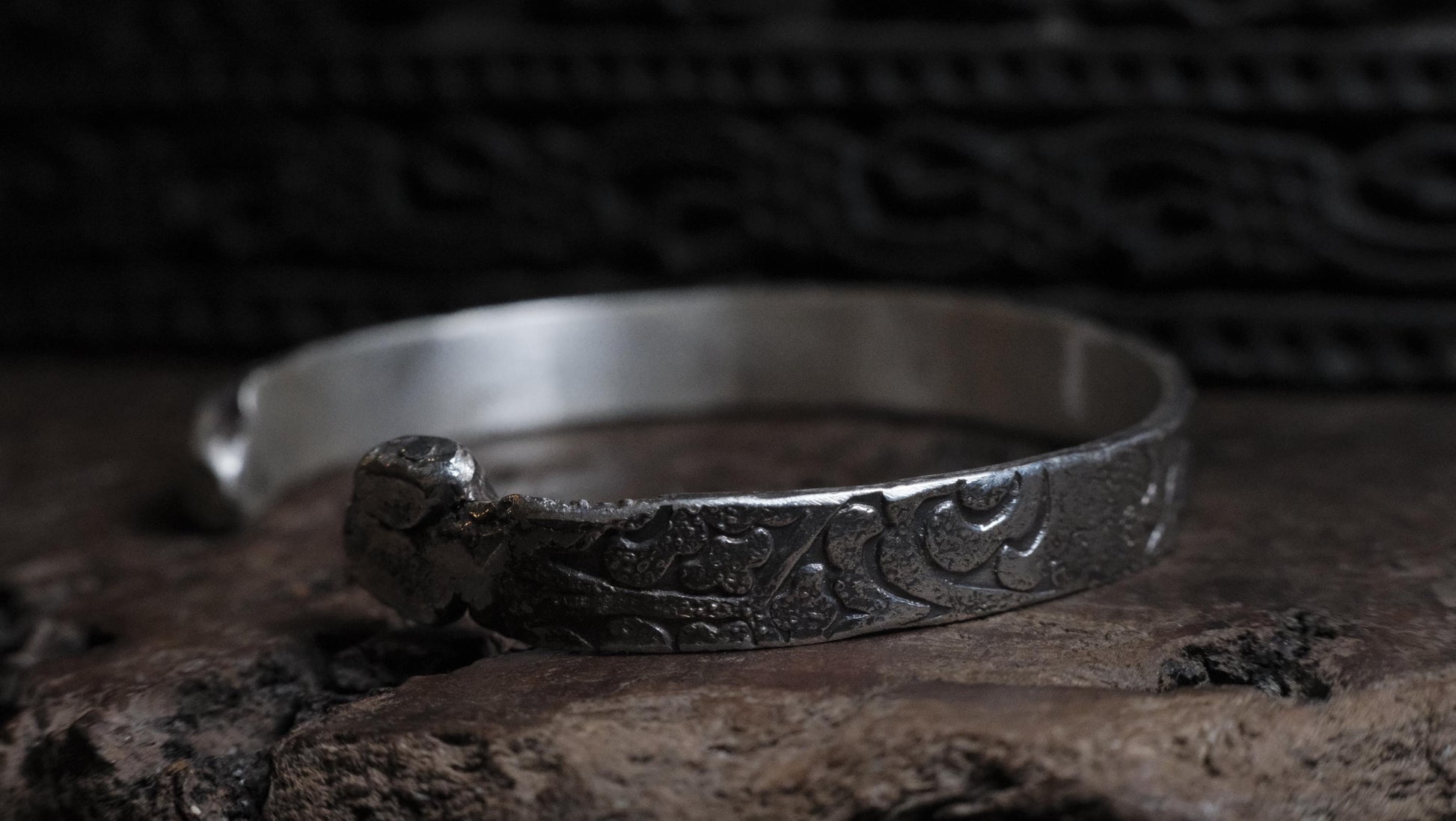 Victorian Era Pirate Inspired Sterling Silver Cuff Bracelet