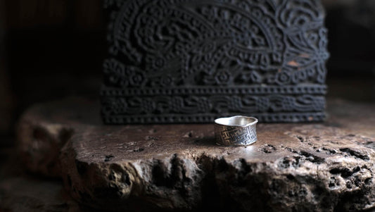 Handmade Sterling Silver Geometric Textured Band Ring