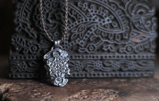 Handmade Sterling Silver Metatron's cube Pendant - Sacred Geometry Jewelry - Oxidised FInish