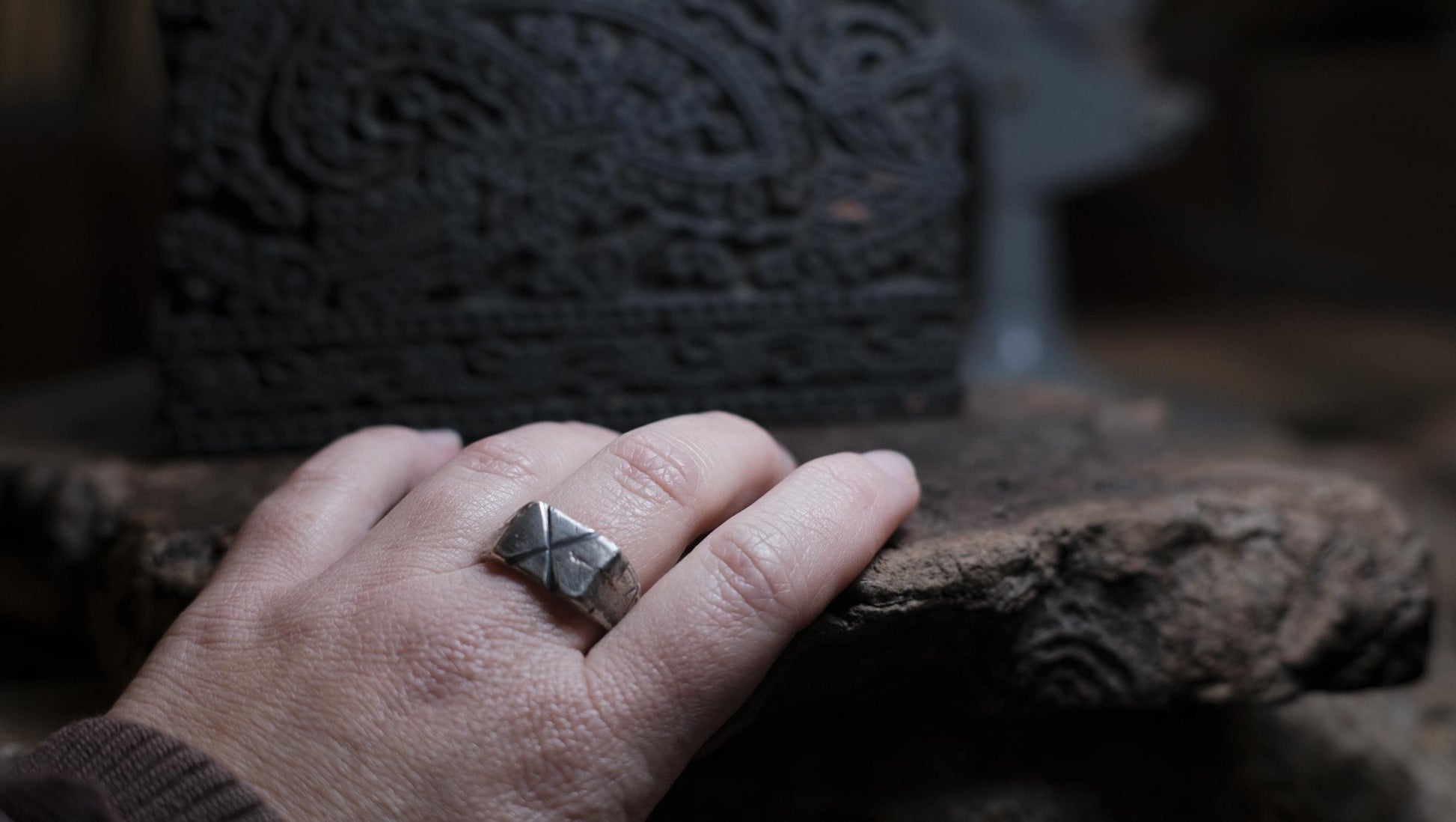 Hand Crafted Sterling Silver Pirate Inspired Signet Ring US Size 9