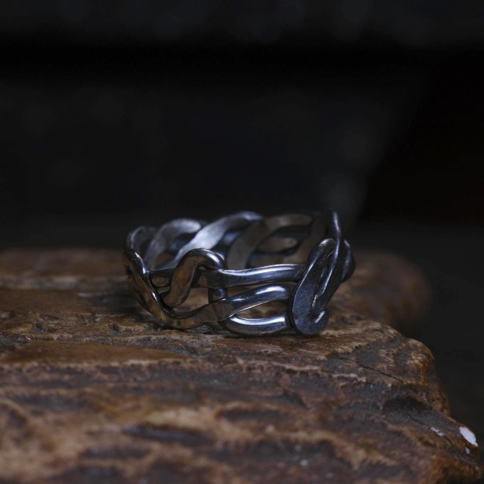 Medium Banded Sterling Silver Woven Rings Made to Size