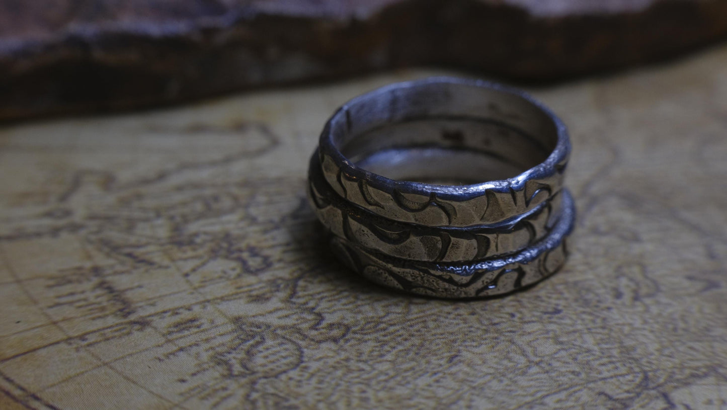 Trio of Sterling Silver Textured Stacking Rings Made to Size