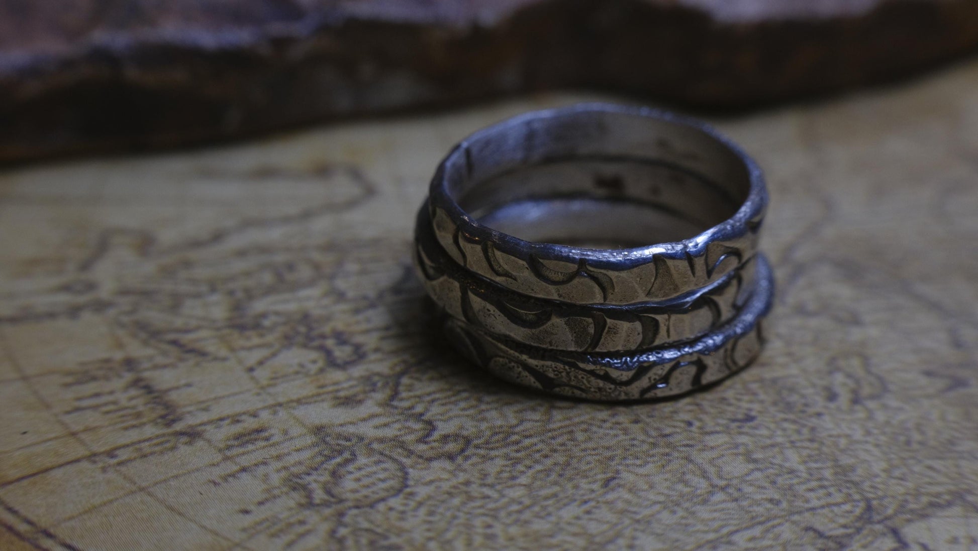 Trio of Sterling Silver Textured Stacking Rings Made to Size