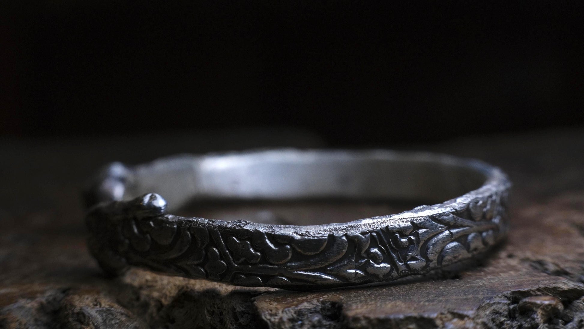 Chunky Pirate Inspired Sterling Silver Textured Cuff