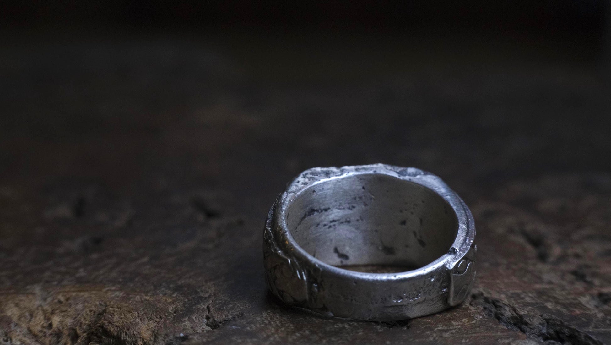 Handmade Sterling Silver Geometric Ring - Wide Band Southwestern Inspired US Size 10