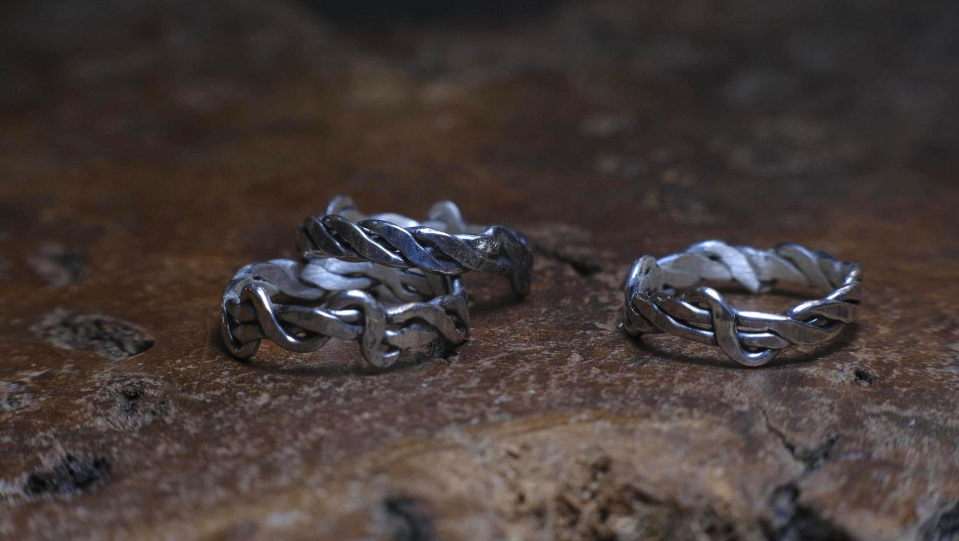 Thin Sterling Silver Woven Rings Made to Size