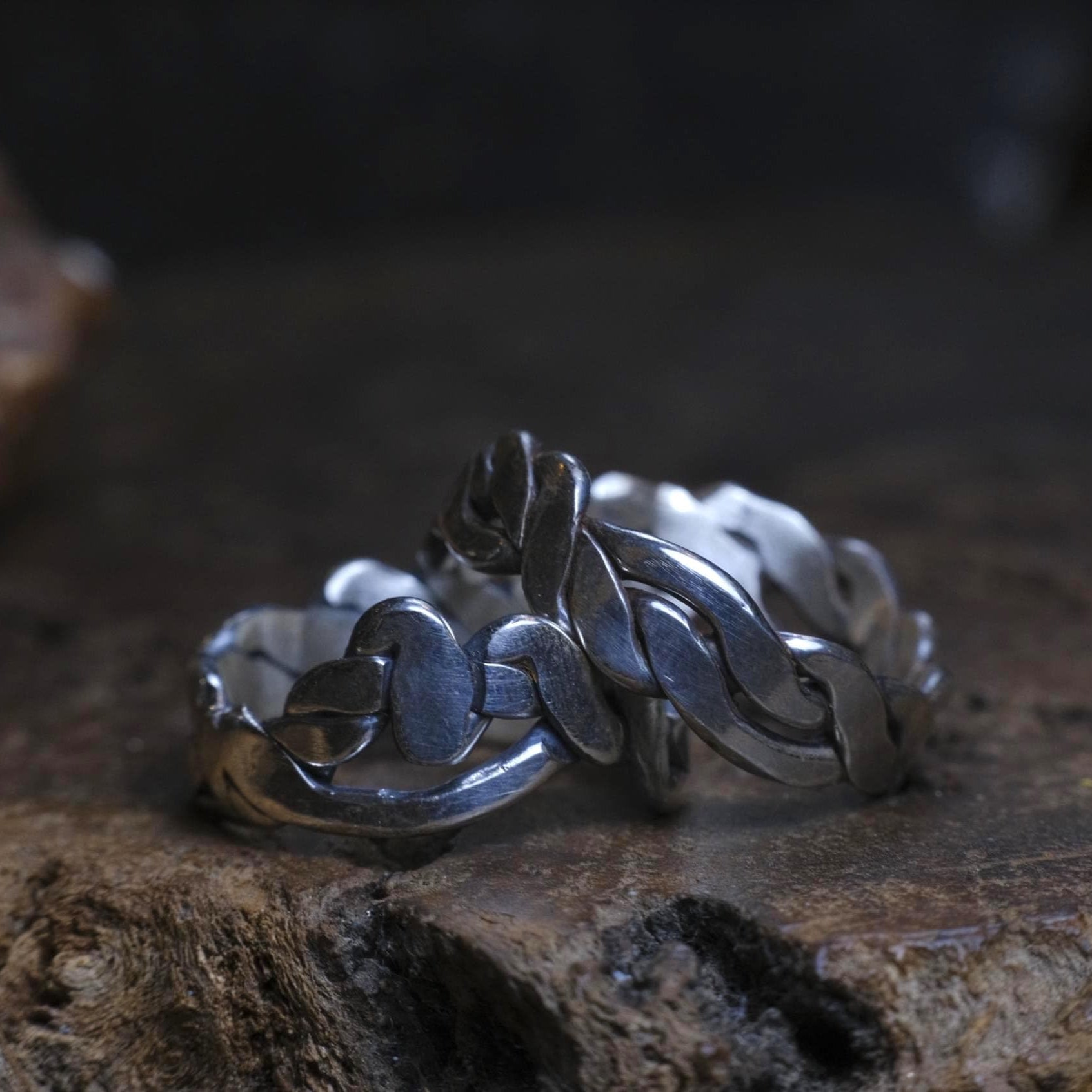 Large Sterling Silver Woven Rings Made to Size