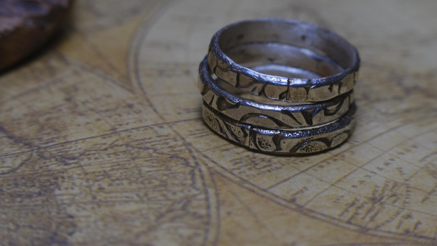 Trio of Sterling Silver Textured Stacking Rings Made to Size