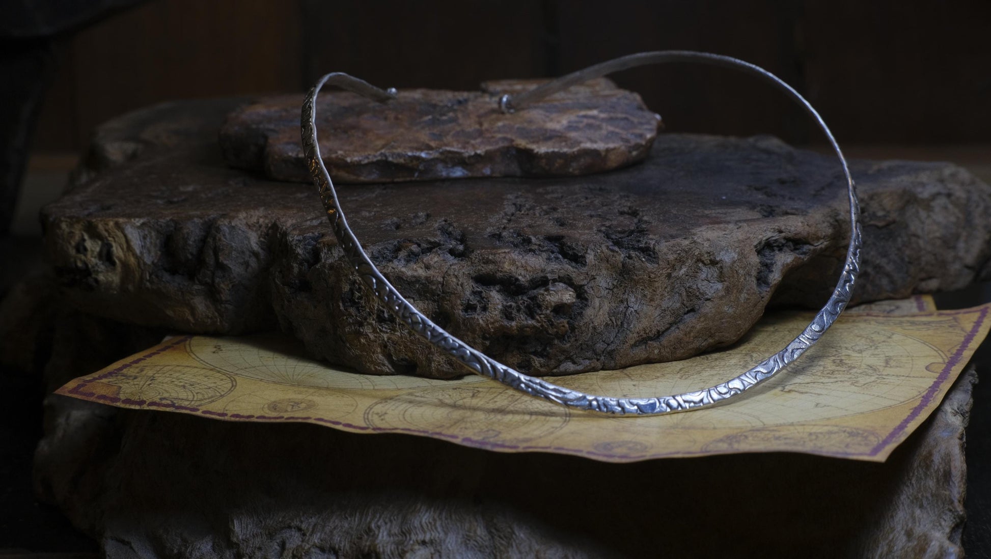 Hand Crafted Sterling Silver Choker with Arabesque Style Motif