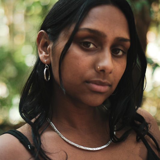 Hand Crafted Sterling Silver Choker with Arabesque Style Motif