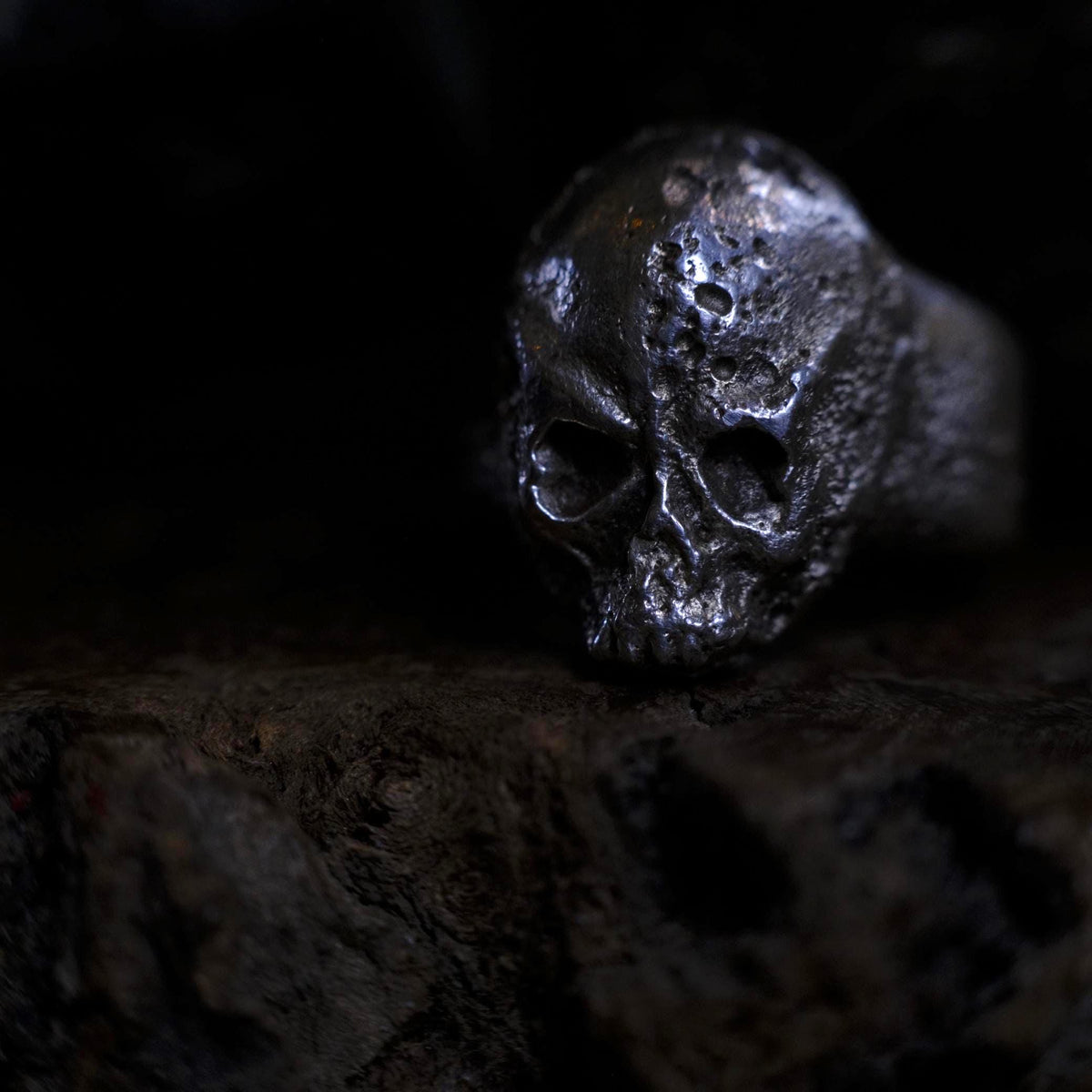 Chunky Sterling Silver Skull Ring – alternate view 13