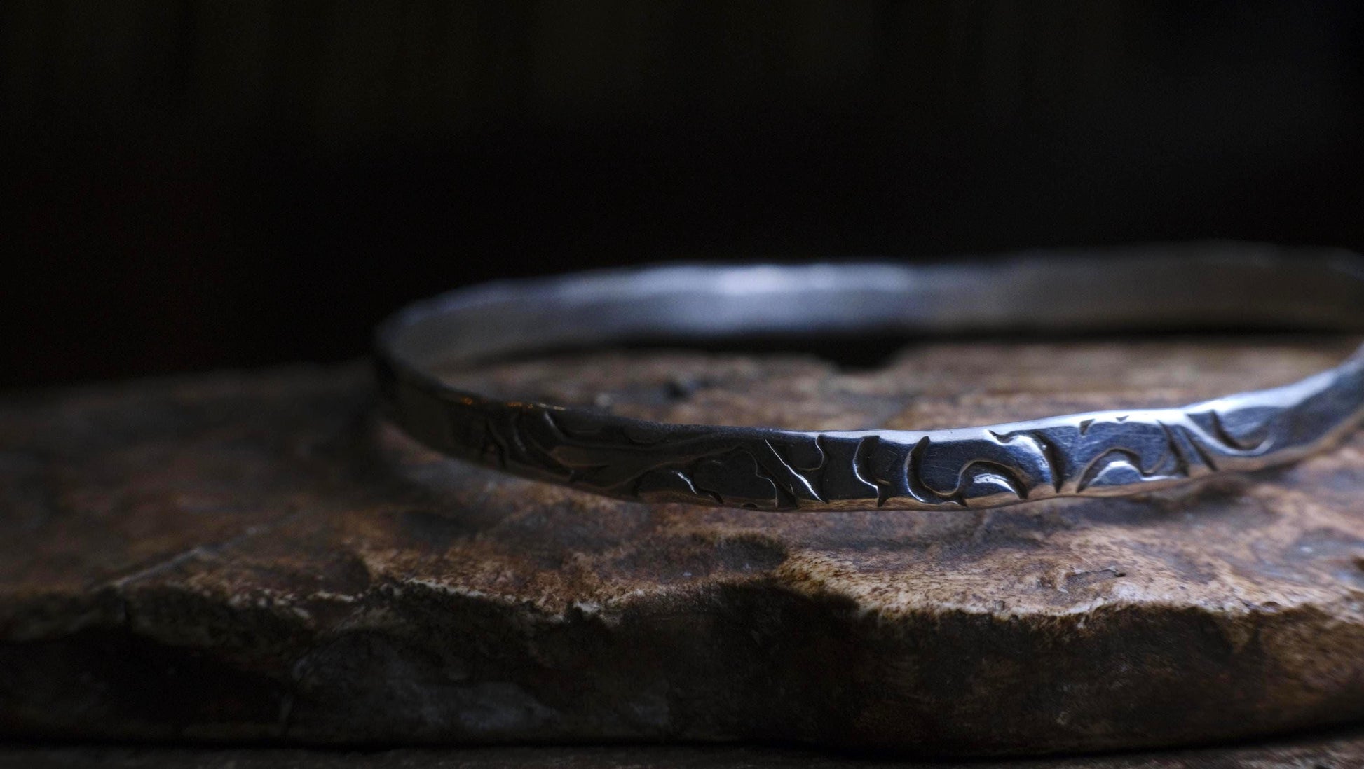 Pirate Inspired Sterling Silver Bangle Custom Sizes