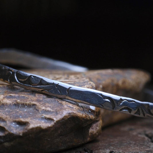 Pirate Inspired Sterling Silver Bangle Custom Sizes