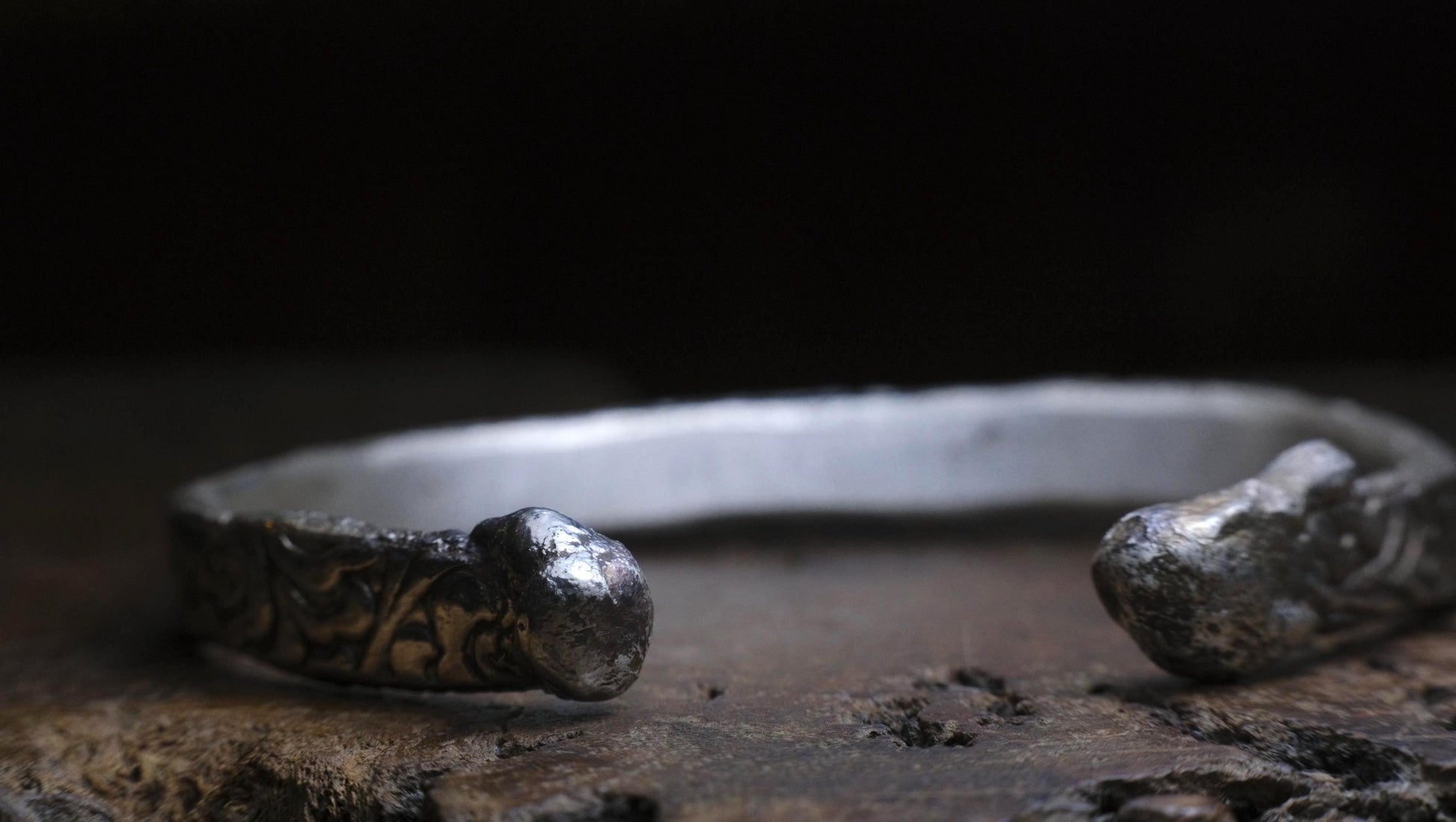 Chunky Pirate Inspired Sterling Silver Textured Cuff