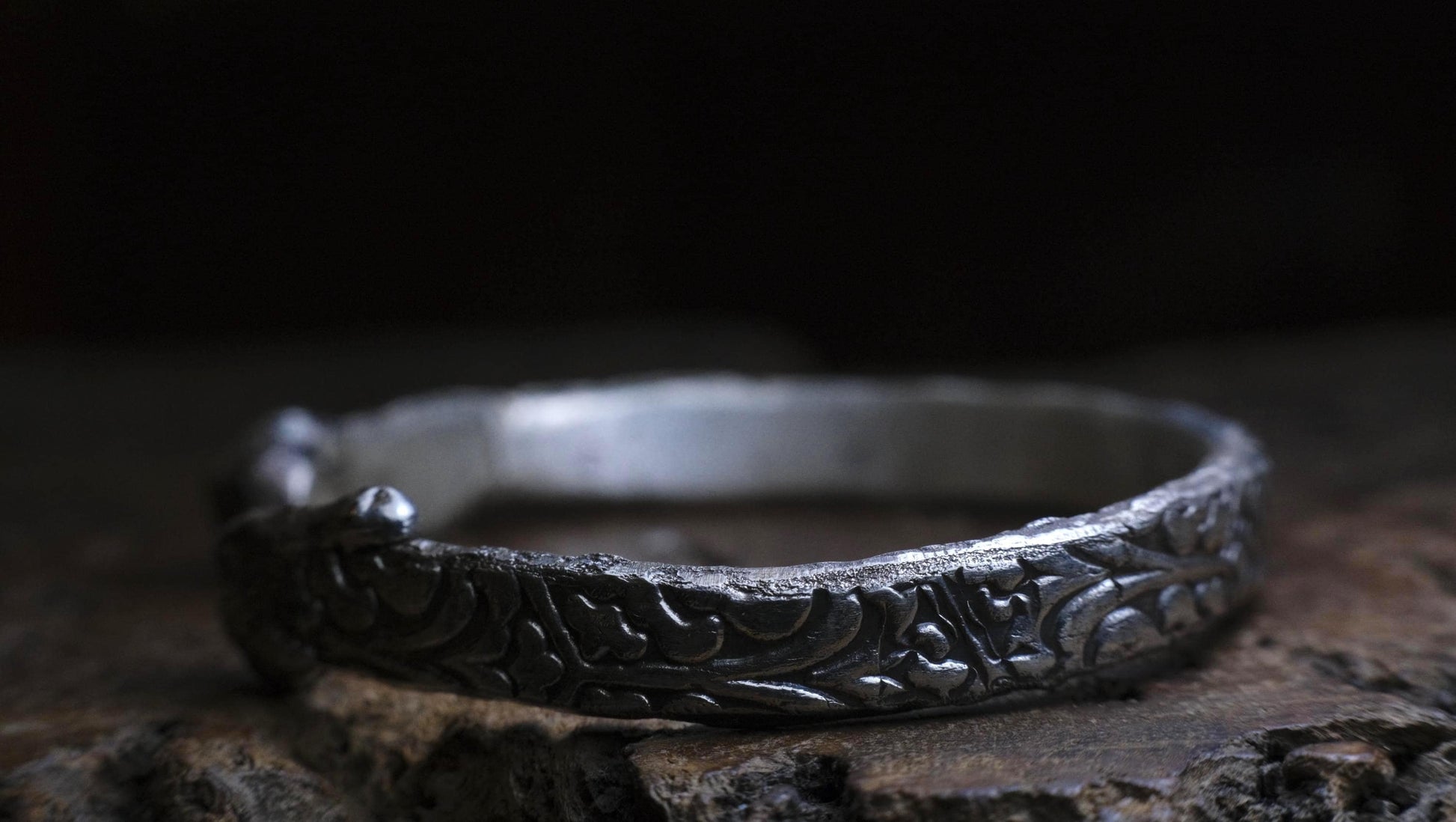 Chunky Pirate Inspired Sterling Silver Textured Cuff
