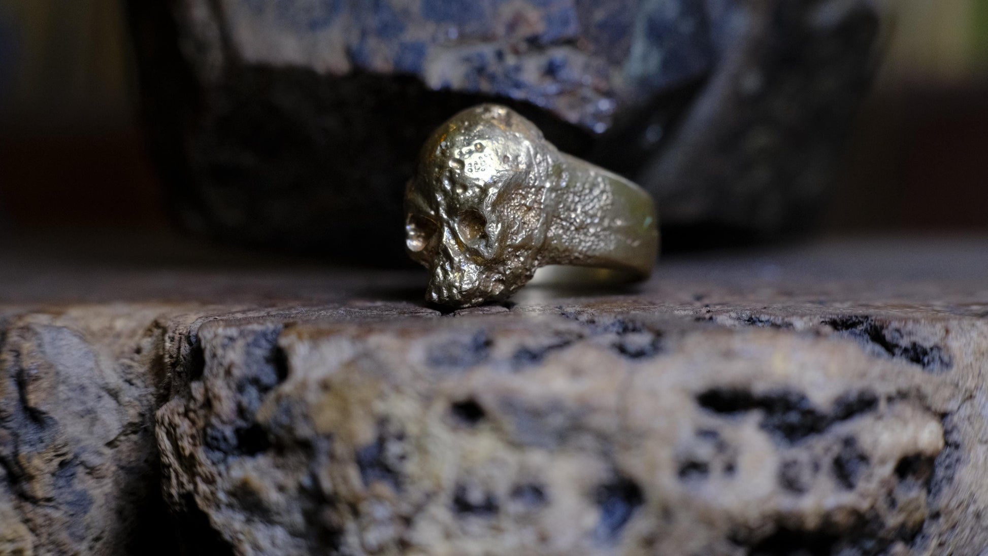 Brass Skull Ring US Size 12.75