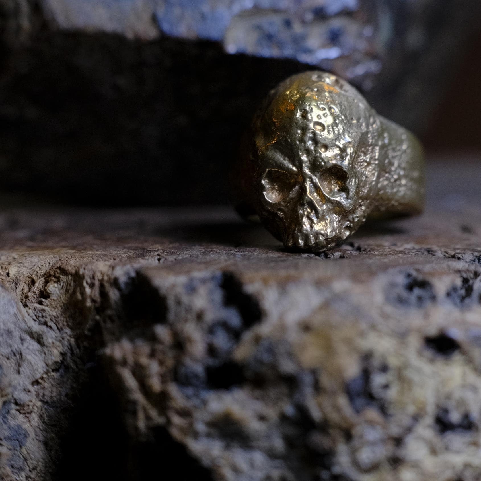 Brass Skull Ring US Size 12.75