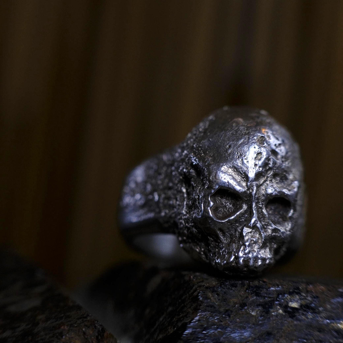Chunky Sterling Silver Skull Ring – alternate view 12