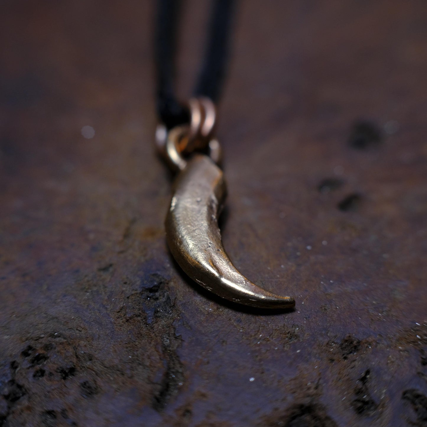 Brass Wedge Tailed Eagle Talon Small Pendant with Adjustable Hand Woven Style Necklace