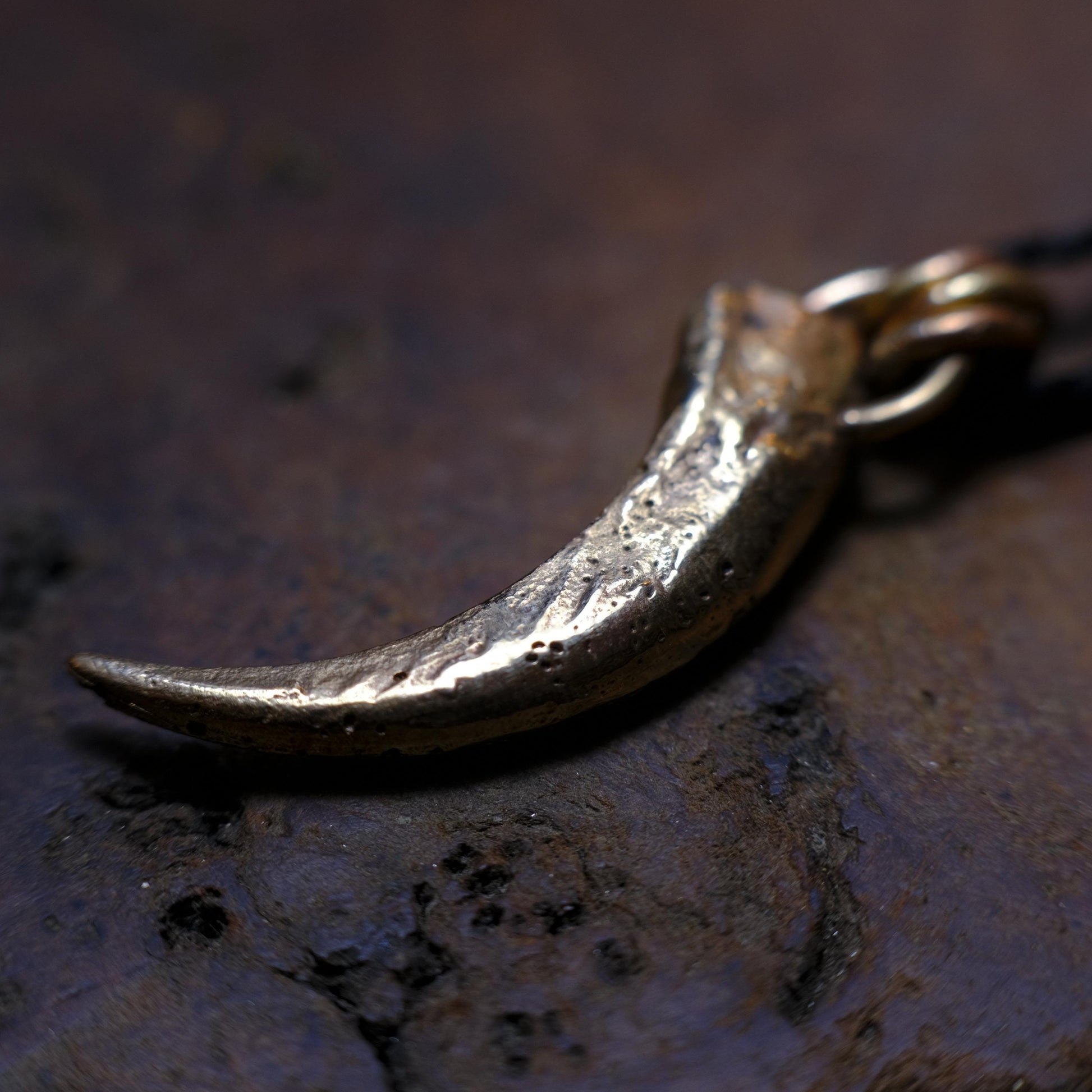 Brass Wedge Tailed Eagle Talon Large Pendant with Adjustable Hand Woven Style Necklace