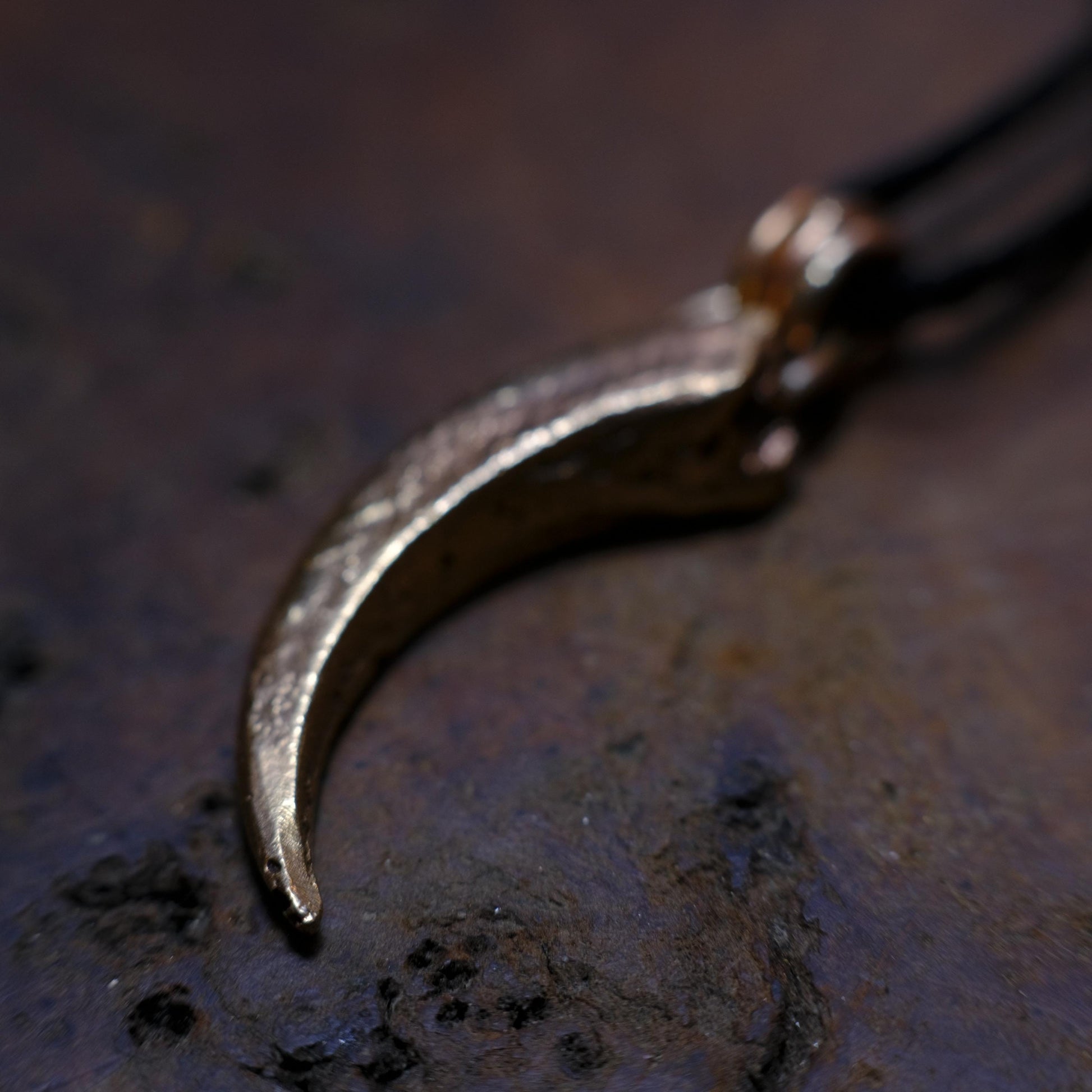 Brass Wedge Tailed Eagle Talon Large Pendant with Adjustable Hand Woven Style Necklace