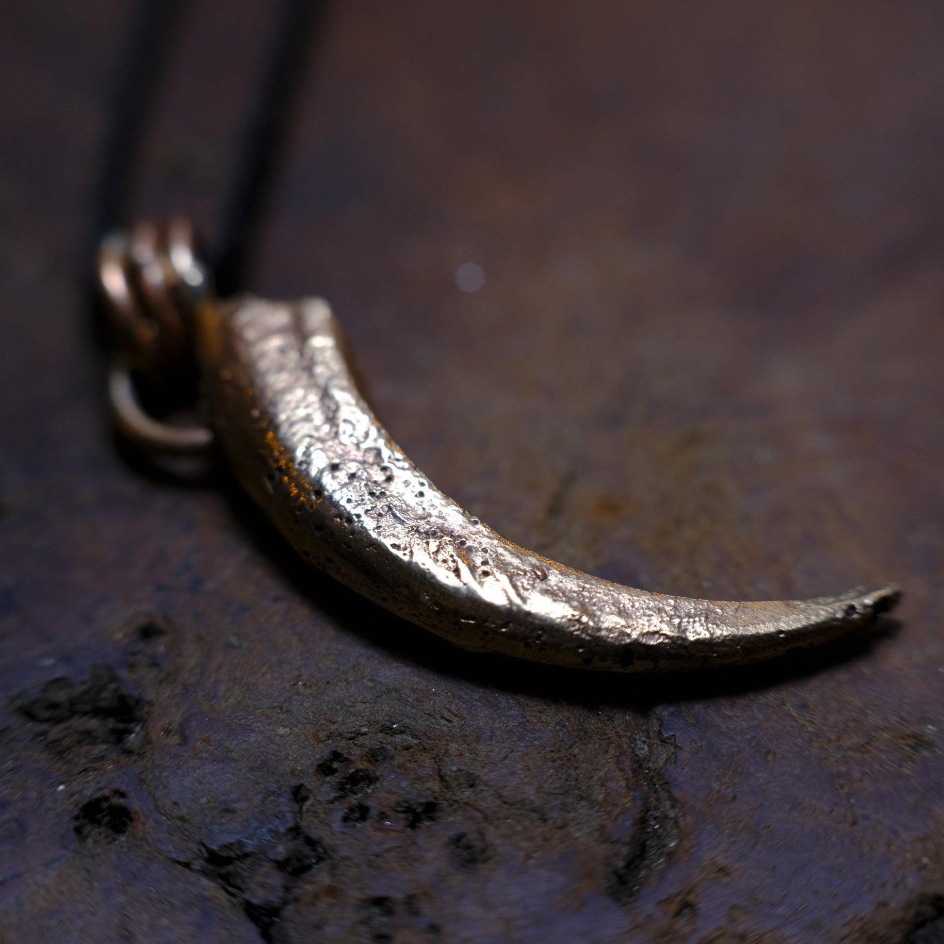 Brass Wedge Tailed Eagle Talon Large Pendant with Adjustable Hand Woven Style Necklace