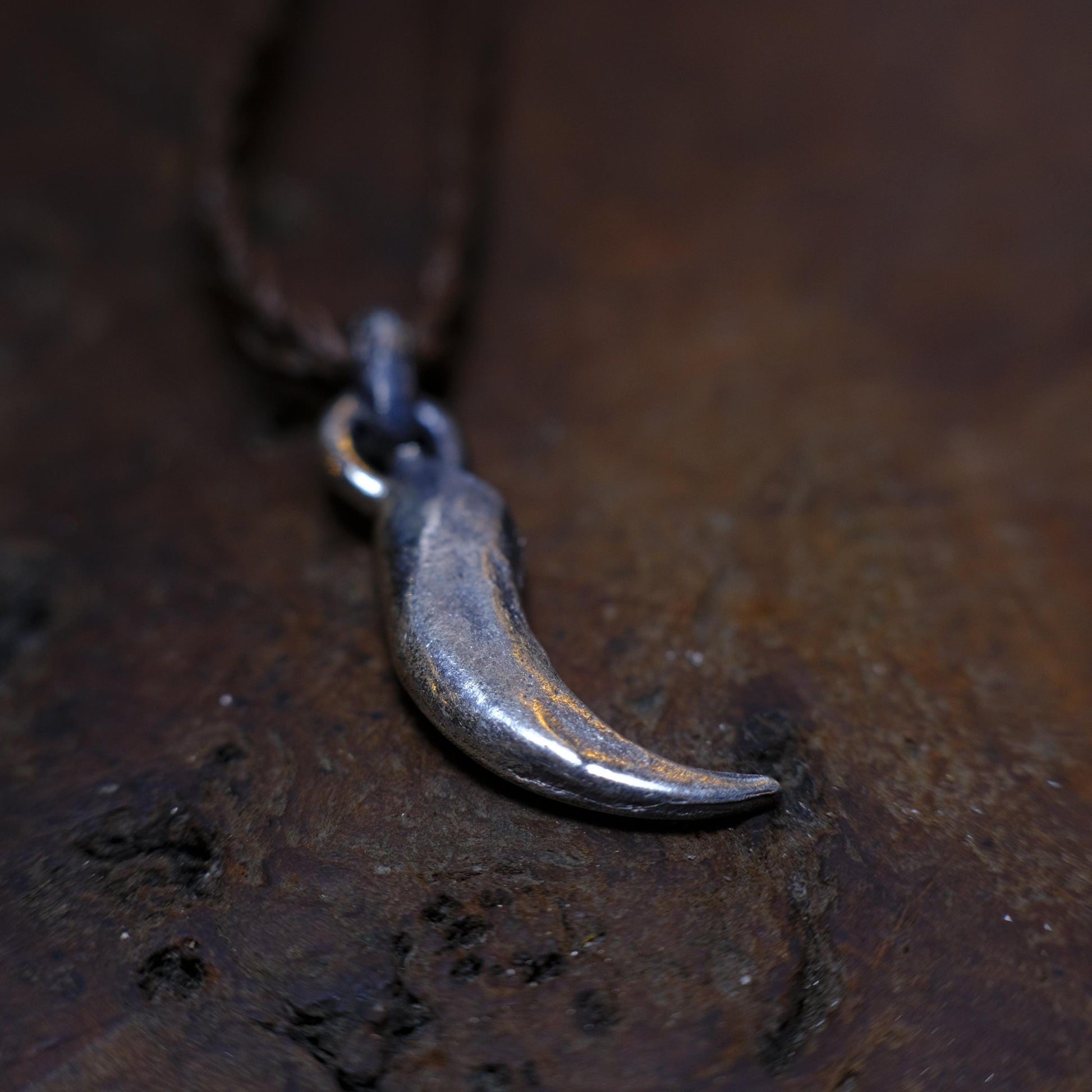 Silver Wedge Tailed Eagle Talon Small Pendant with Adjustable Hand Woven Style Necklace