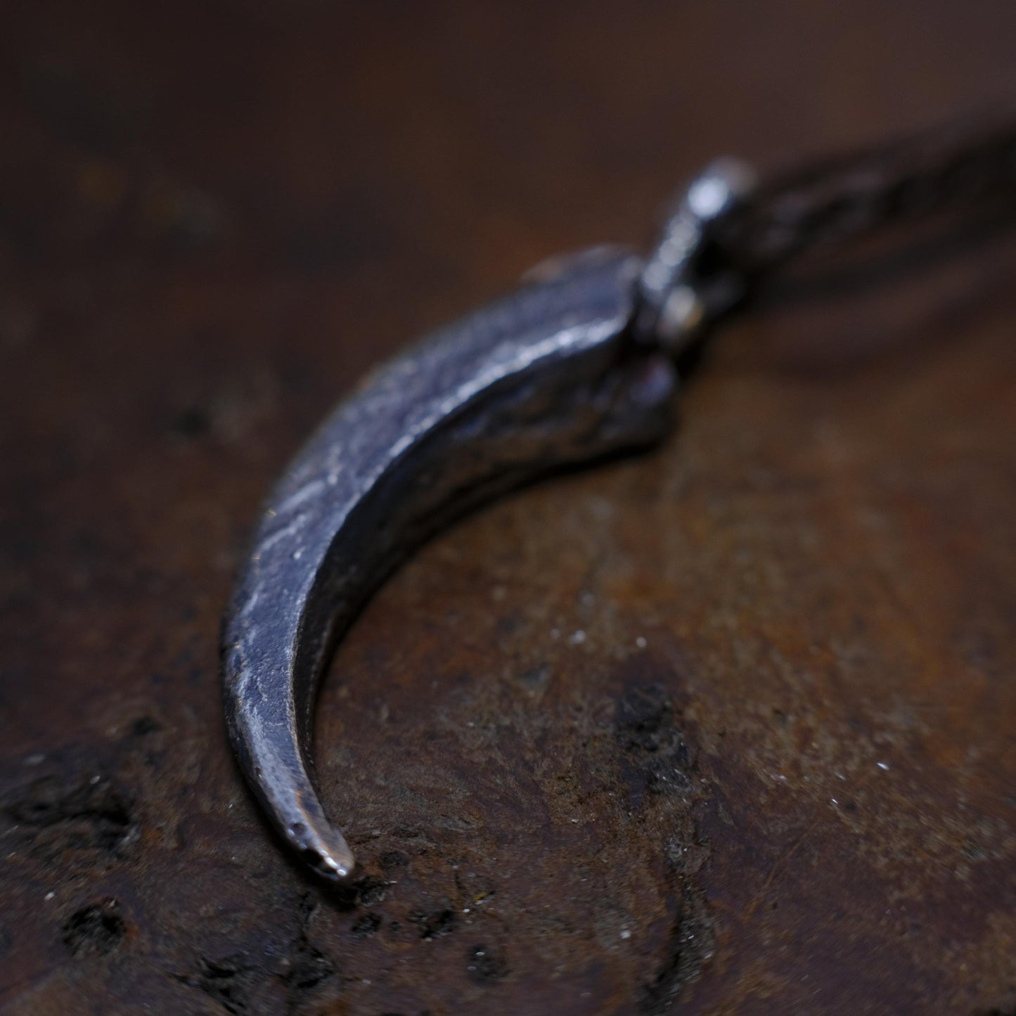 Silver Wedge Tailed Eagle Talon Large Pendant with Adjustable Hand Woven Style Necklace