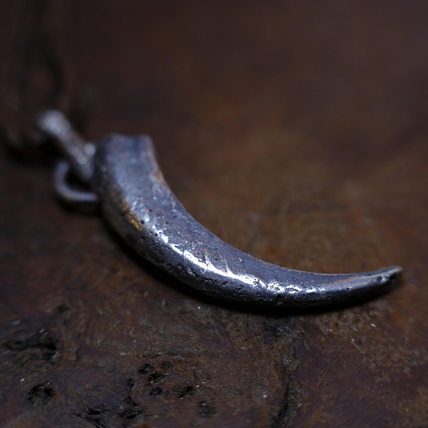 Silver Wedge Tailed Eagle Talon Large Pendant with Adjustable Hand Woven Style Necklace