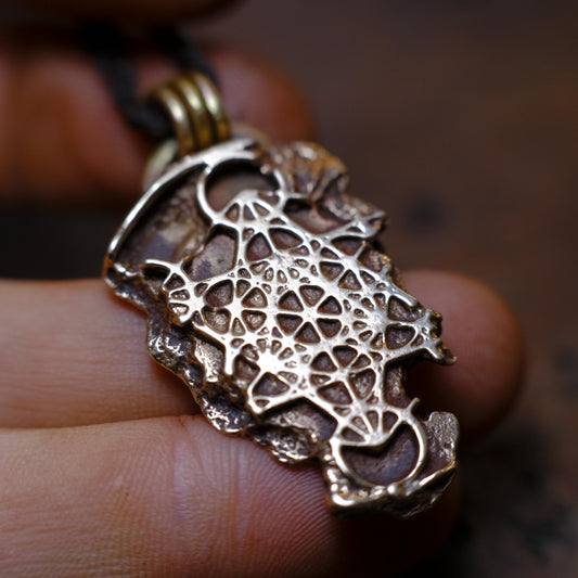 Metatron's Cube Brass Pendant - Sacred Geometry Jewelry