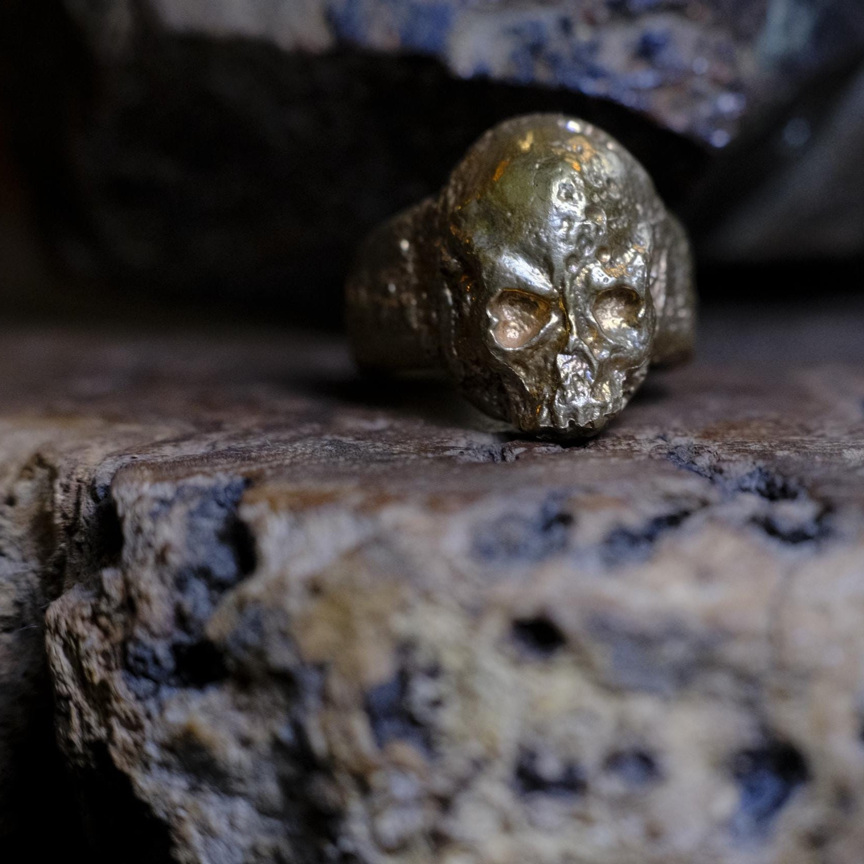 Brass Skull Ring US Size 12.75