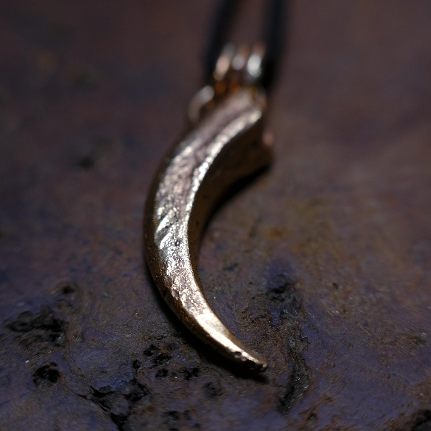 Brass Wedge Tailed Eagle Talon Large Pendant with Adjustable Hand Woven Style Necklace